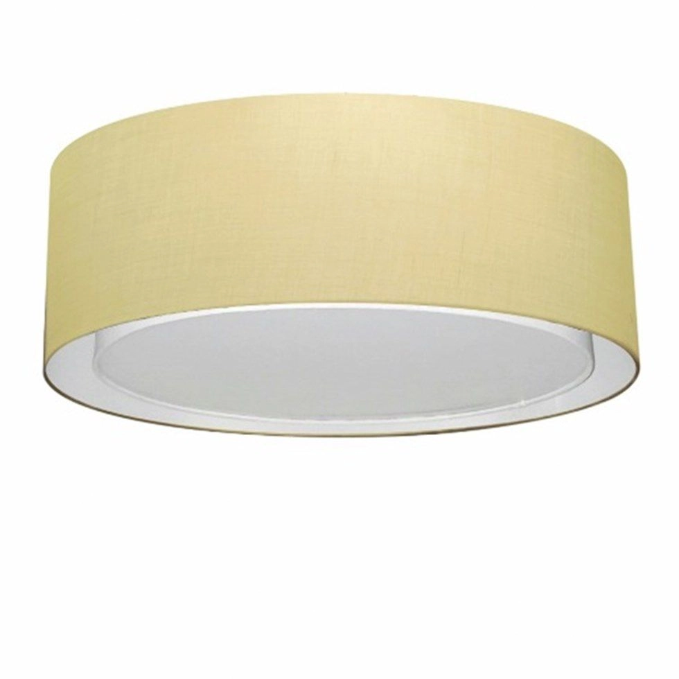 Plafon Cilíndrico Duplo Vivare Md-3037 Cúpula Em Tecido 60x25cm - Bivolt - Algodão-crú - 127/220v