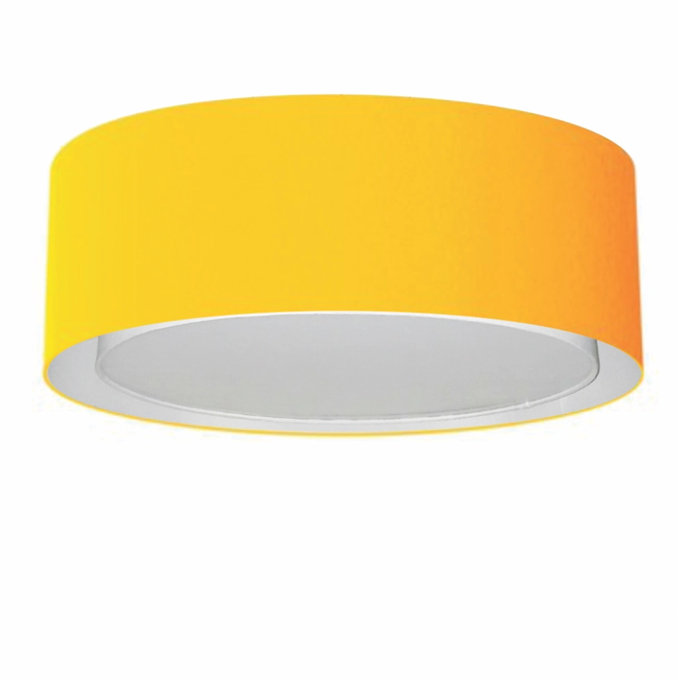 Plafon Cilíndrico Duplo Vivare Md-3037 Cúpula Em Tecido 60x25cm - Bivolt - Laranja - 127/220v