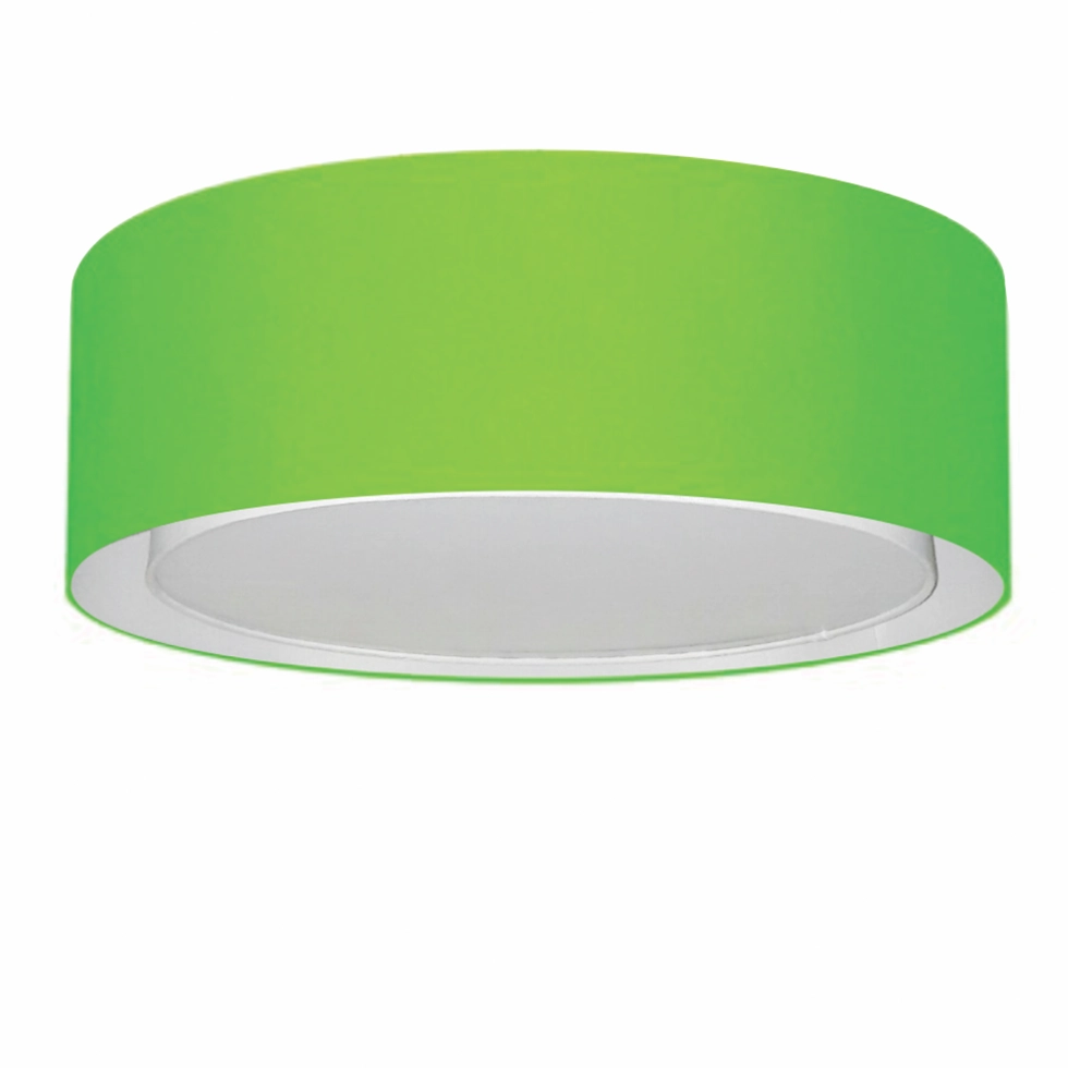 Plafon Cilíndrico Duplo Vivare Md-3037 Cúpula Em Tecido 60x25cm - Bivolt - Verde-limão - 127/220v