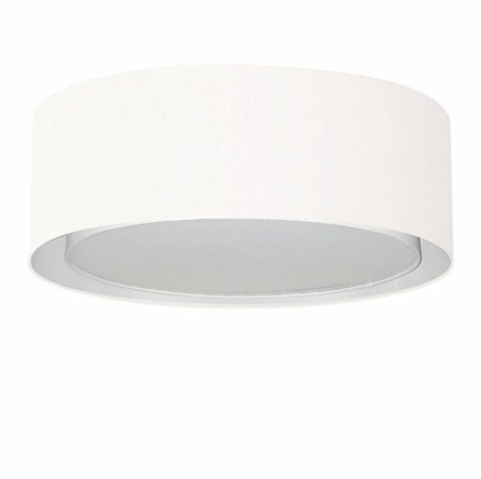 Plafon Cilíndrico Duplo Vivare Md-3038 Cúpula Em Tecido 80x30cm - Bivolt - Branco - 127/220v