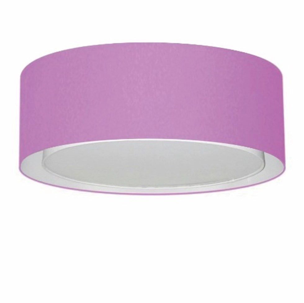 Plafon Cilíndrico Duplo Vivare Md-3038 Cúpula Em Tecido 80x30cm - Bivolt - Lilás - 127/220v