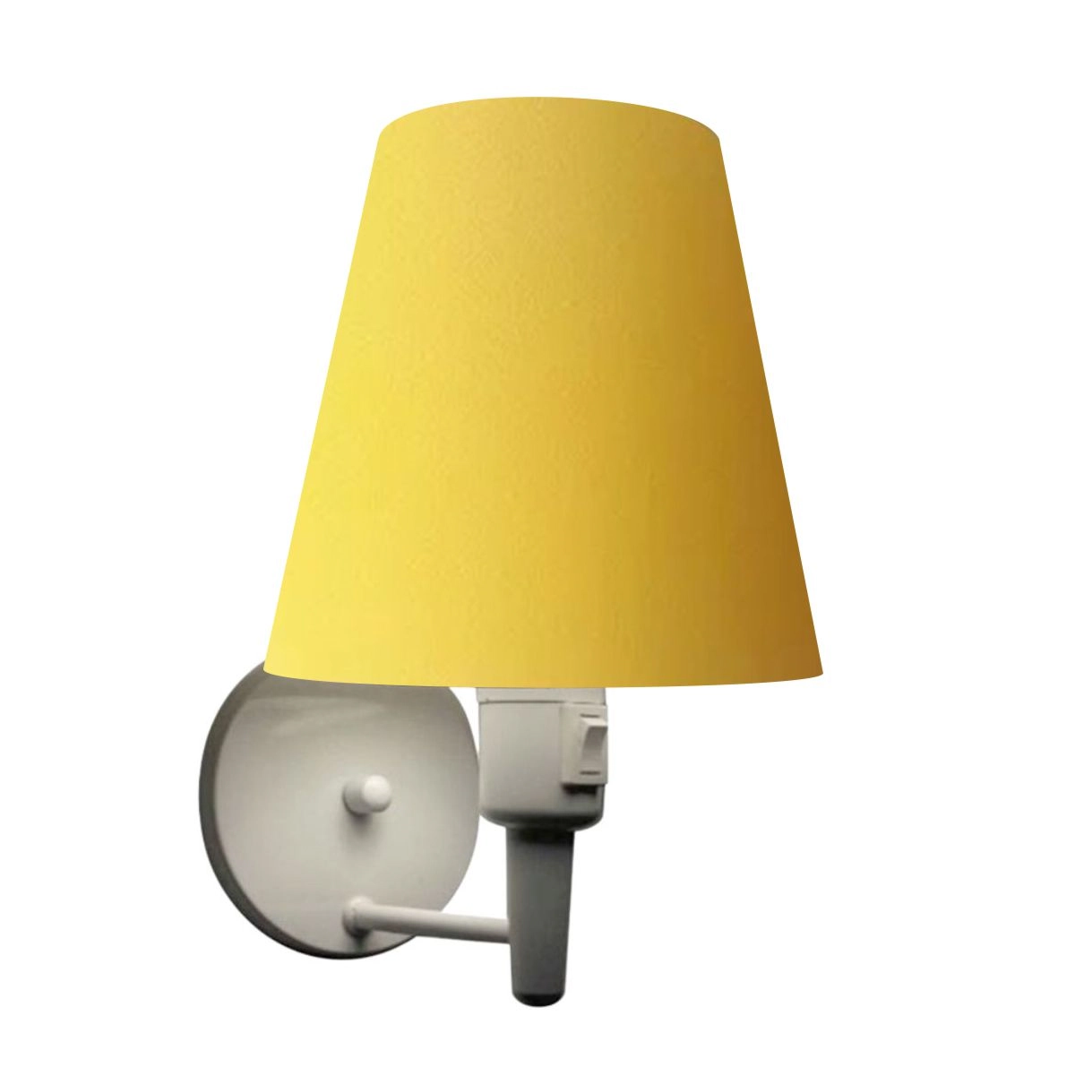 Arandela Cone Vivare Md-2013 Base Alumínio Branco Com Interruptor Cúpula Em Tecido - Bivolt - Branco-amarelo - 110v/220v