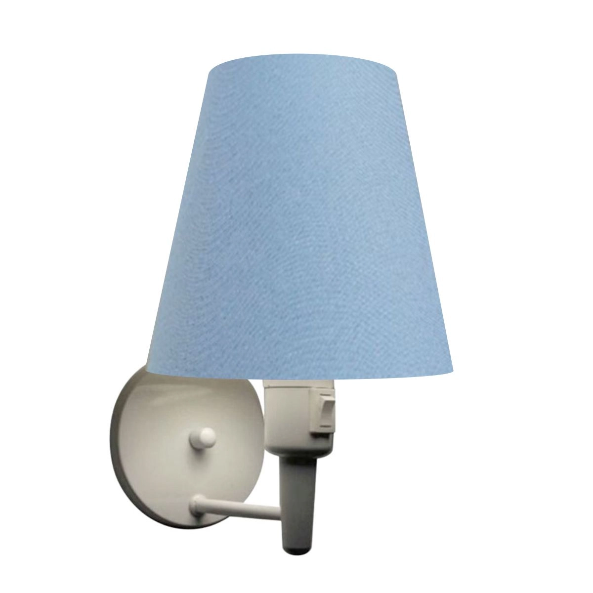 Arandela Cone Vivare Md-2013 Base Alumínio Branco Com Interruptor Cúpula Em Tecido - Bivolt - Branco-azul-bebê - Bivolt