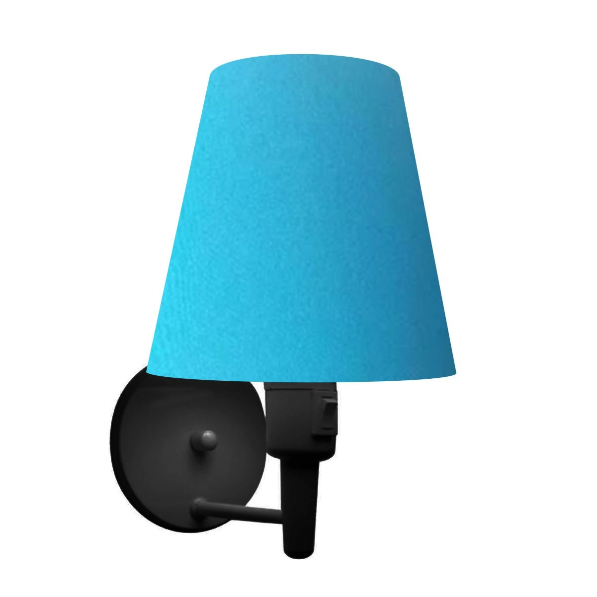 Arandela Cone Md-2013 Preto C/ Liga E Desl Cúpula Tecido - Bivolt - Preto-azul-turquesa - 110v/220v