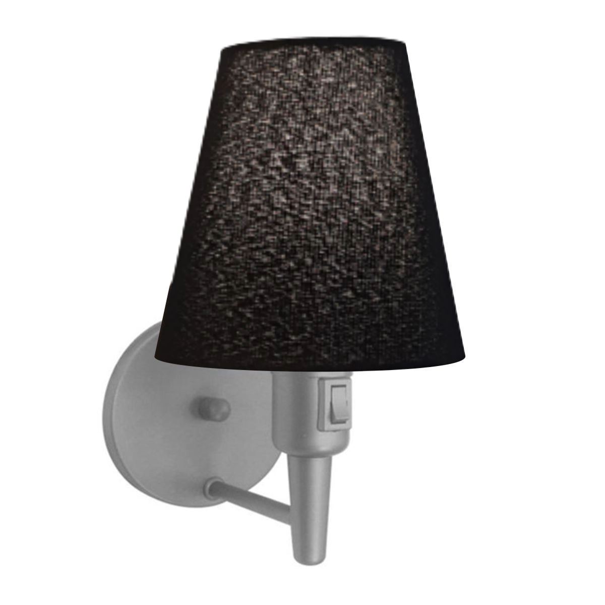 Arandela Cone Vivare Md-2013 Base Alumínio Cinza Com Interruptor Cúpula Em Tecido - Bivolt - Cinza-preto - 110v/220v