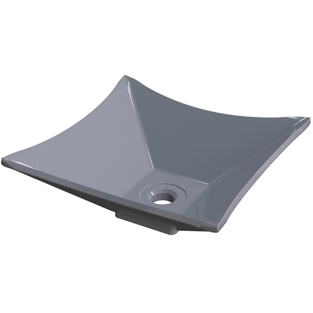 Cuba De Apoio Para Banheiro Quadrada C01 Lux Cinza - Lyam Decor