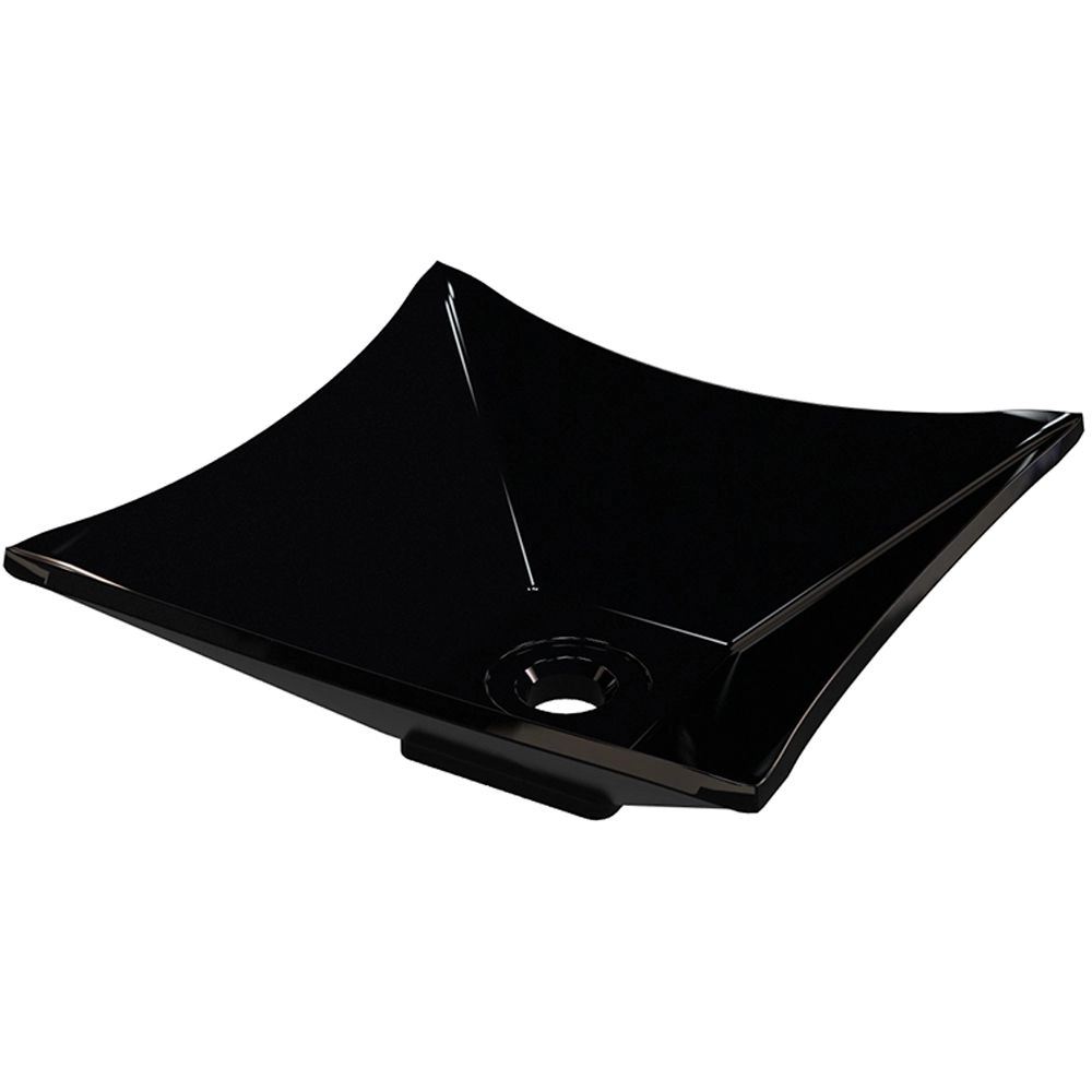 Cuba De Apoio Para Banheiro Quadrada Lux Preto - Lyam Decor
