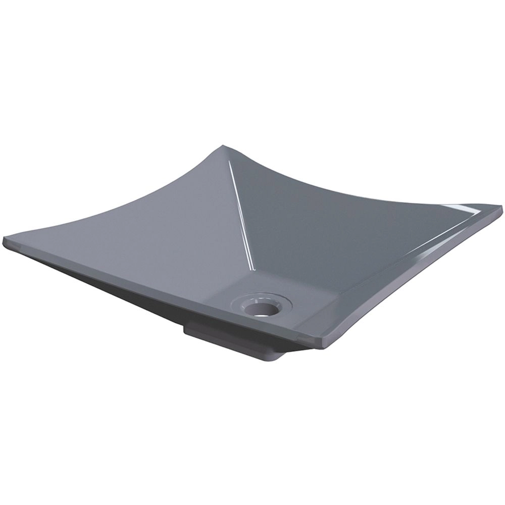 Cuba De Apoio Para Banheiro Quadrada C01 Lux L34 Cinza - Lyam Decor