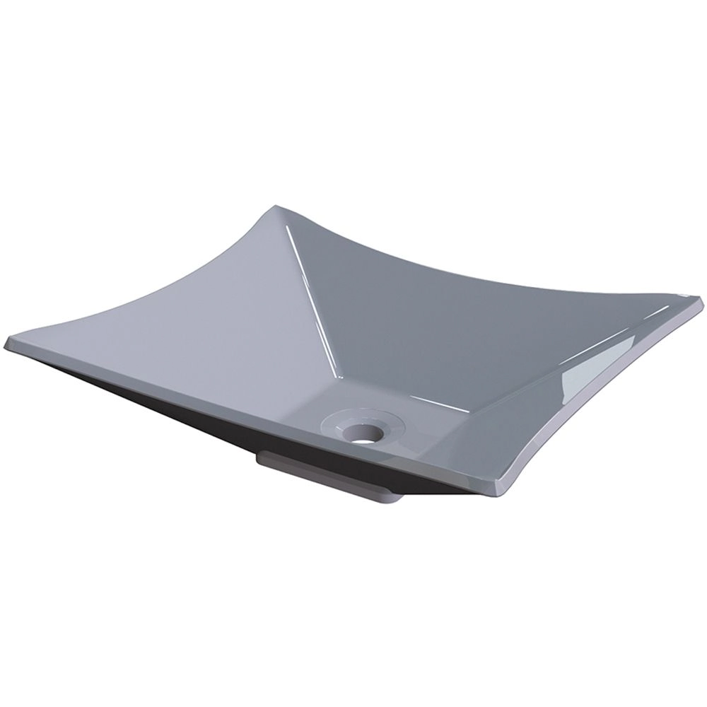 Cuba De Apoio Retangular C01 Para Banheiro Lux L38 Cinza - Lyam Decor