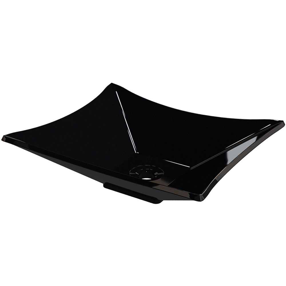 Cuba De Apoio Retangular C01 Para Banheiro Lux L38 Preto Brilho - Lyam Decor