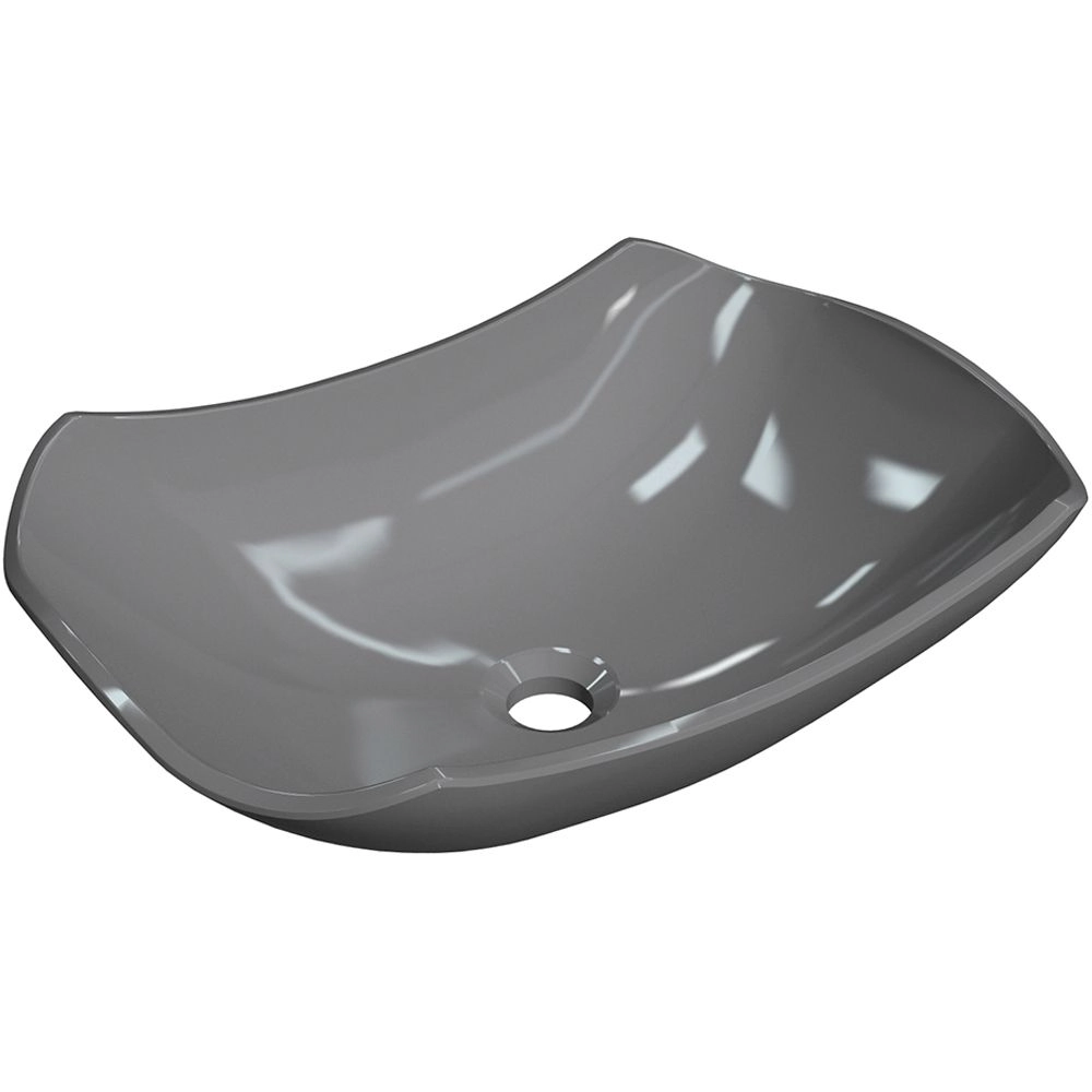 Cuba De Apoio Abaulada C01 Para Banheiro Lux L42 Cinza - Lyam Decor