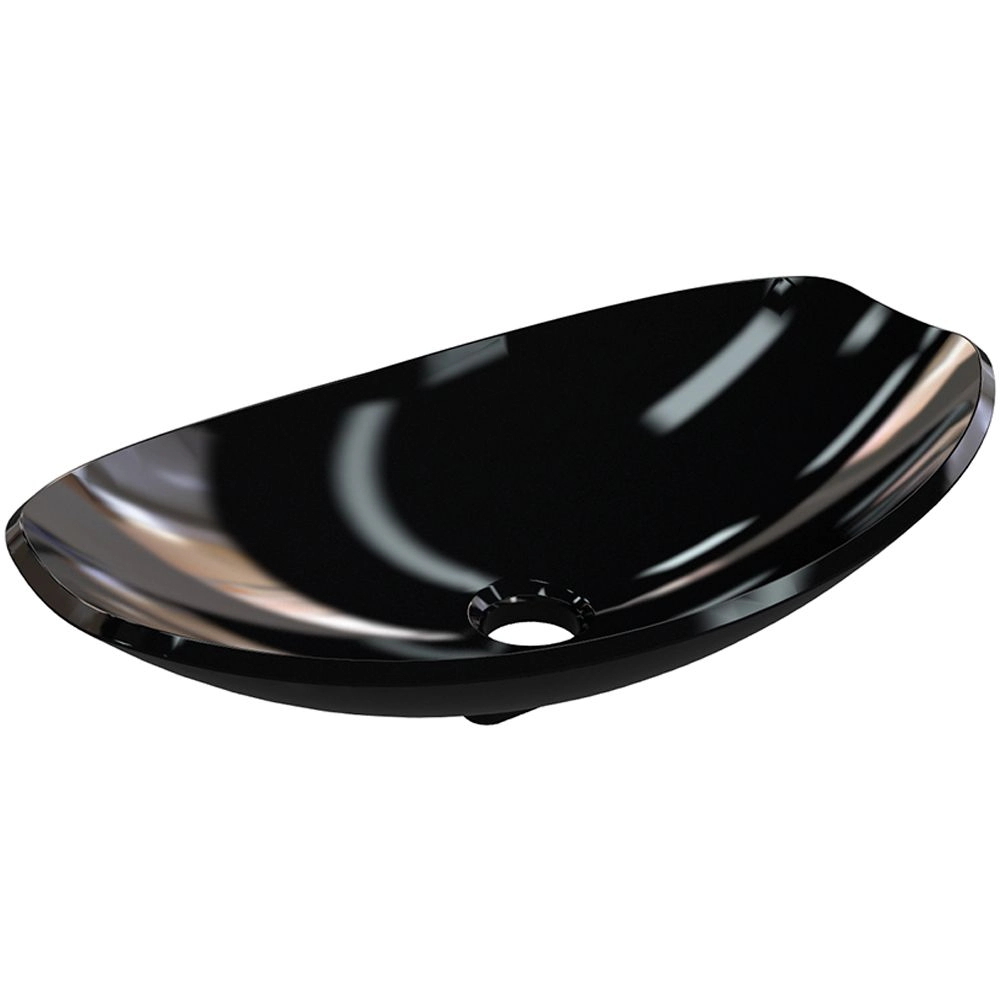 Cuba De Apoio Canoa C01 Para Banheiro Lux L45 Preto Brilho - Lyam Decor