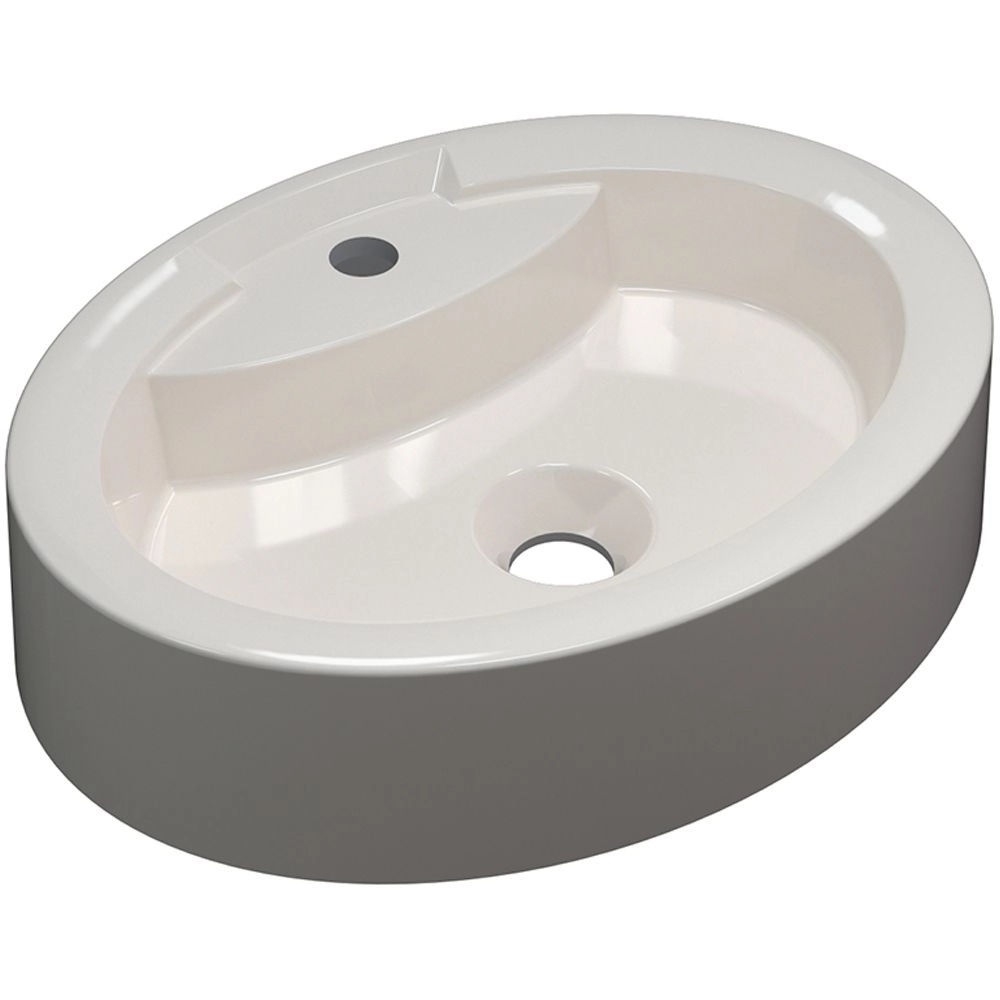 Cuba De Apoio Oval C01 Para Banheiro Onix O43 Bege - Lyam Decor