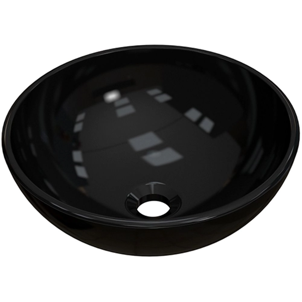 Cuba De Apoio Redonda C01 Para Banheiro R30w Preto Brilho - Lyam Decor
