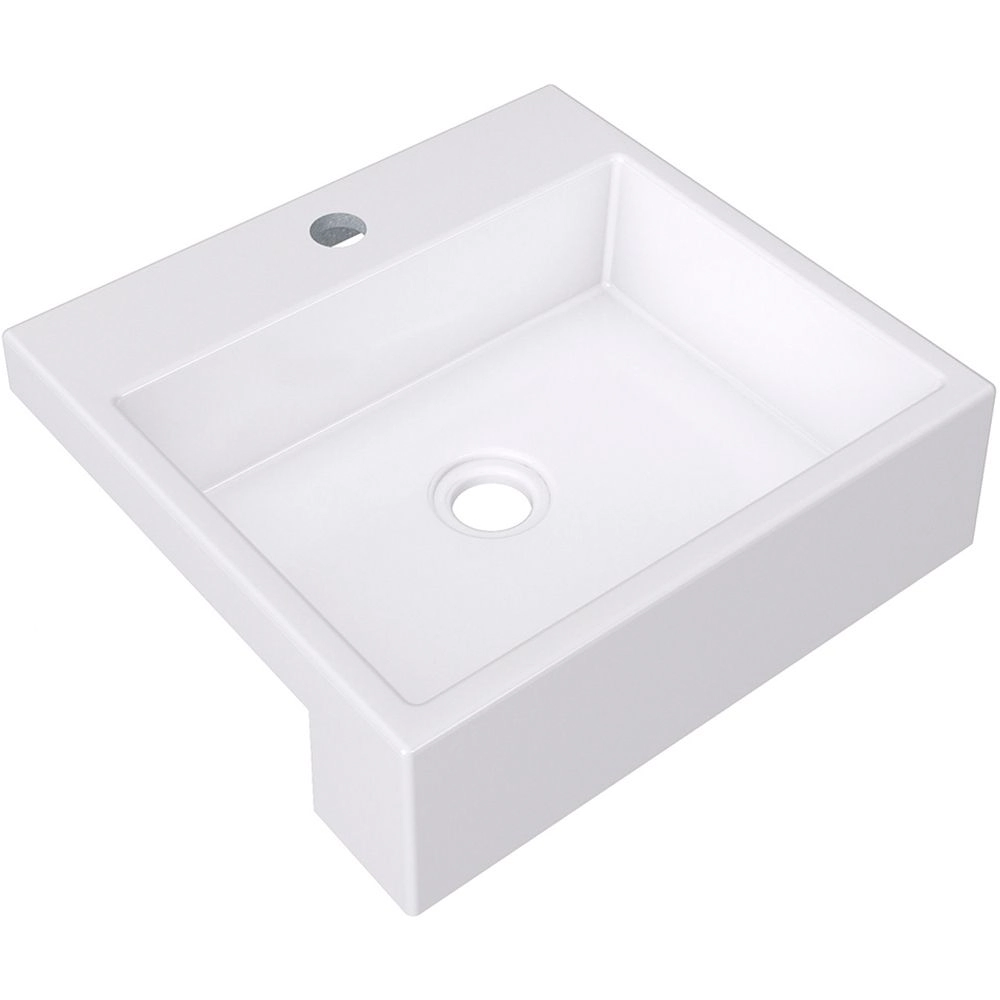Cuba De Semi Encaixe C01 Quadrada Para Banheiro Xq395 Branco - Lyam Decor