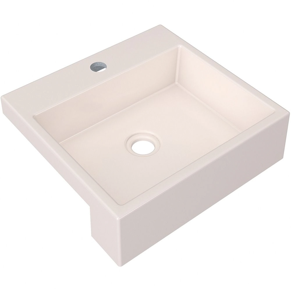 Cuba De Semi Encaixe C01 Quadrada Para Banheiro Xq395 Bege - Lyam Decor