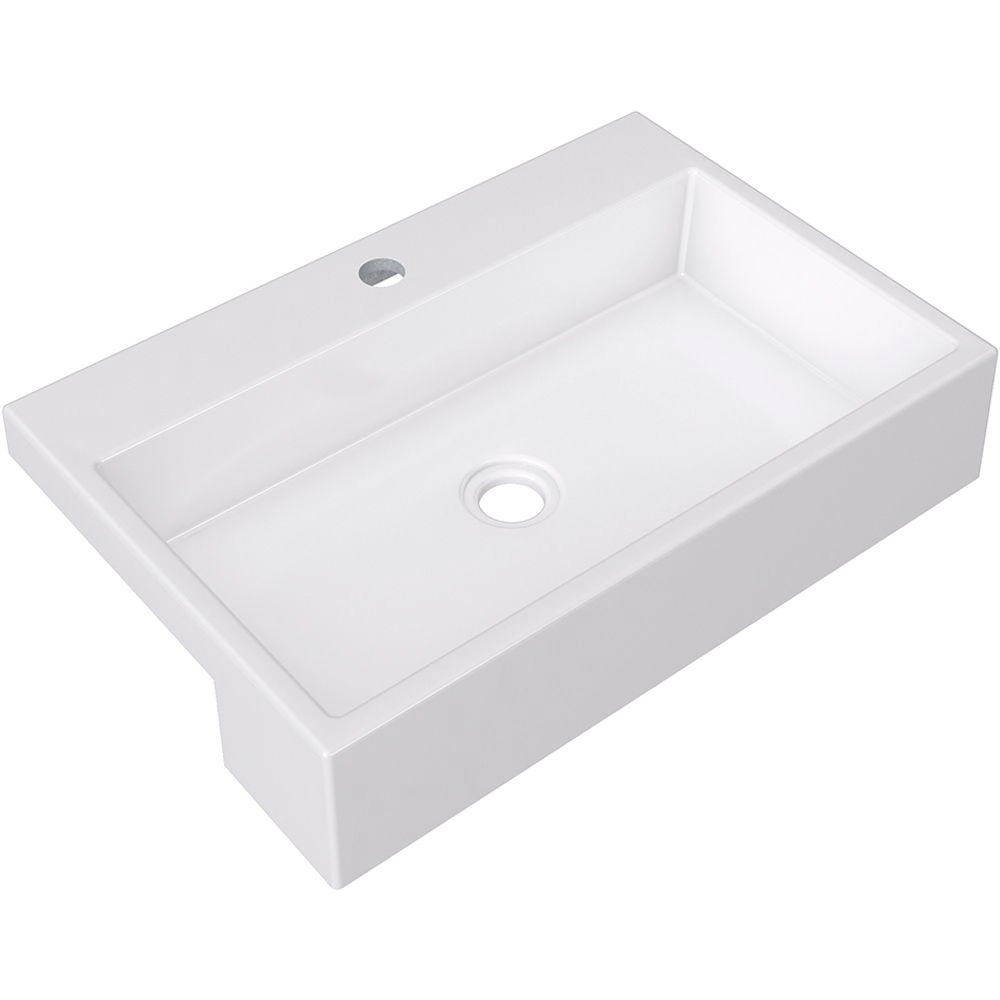 Cuba De Semi Encaixe Retangular Para Banheiro Xrt55 C01 Branco - Lyam Decor