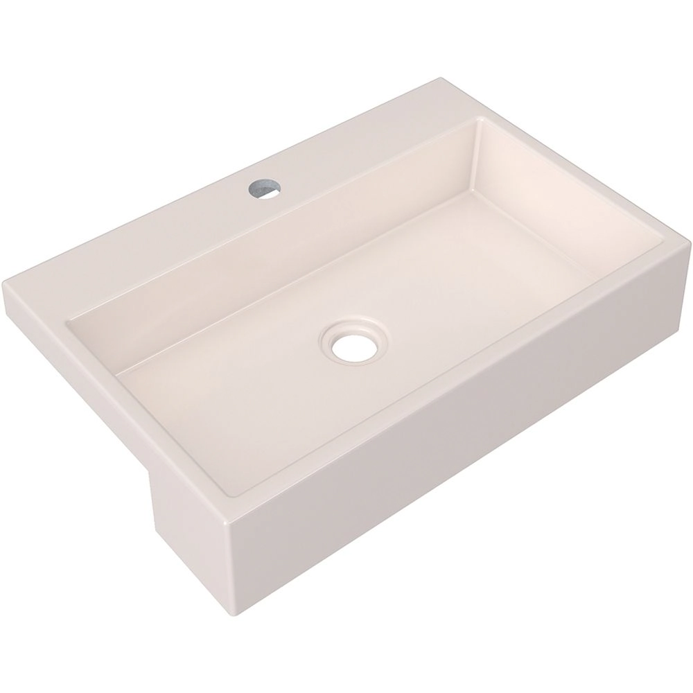 Cuba De Semi Encaixe Retangular C01 Para Banheiro Xrt55 Bege - Lyam Decor