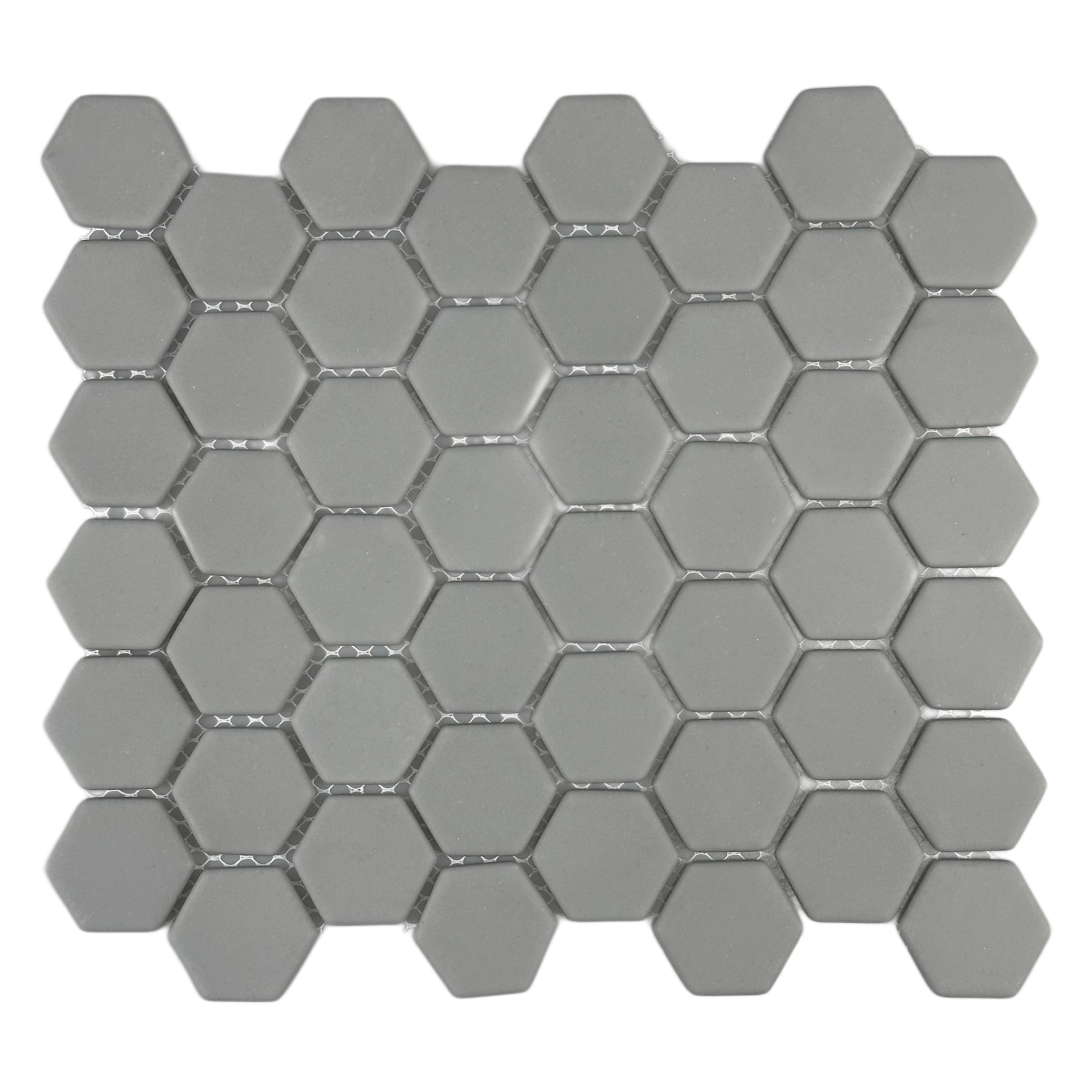 Revestimento Natural Ecologic Hexagon Pewter Gray Matte Borda Arredondada 4,2x4,8cm Van Gogh