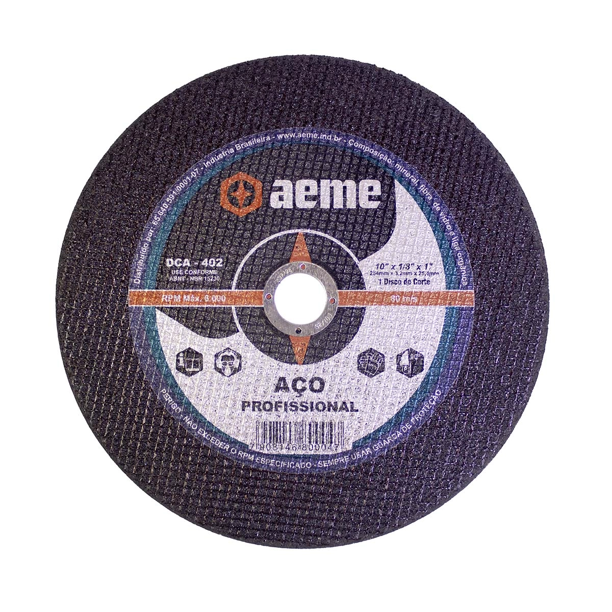 Disco Corte Aeme Aço Dca 402 10x1/8x1 2t (254x3.2x25.4)