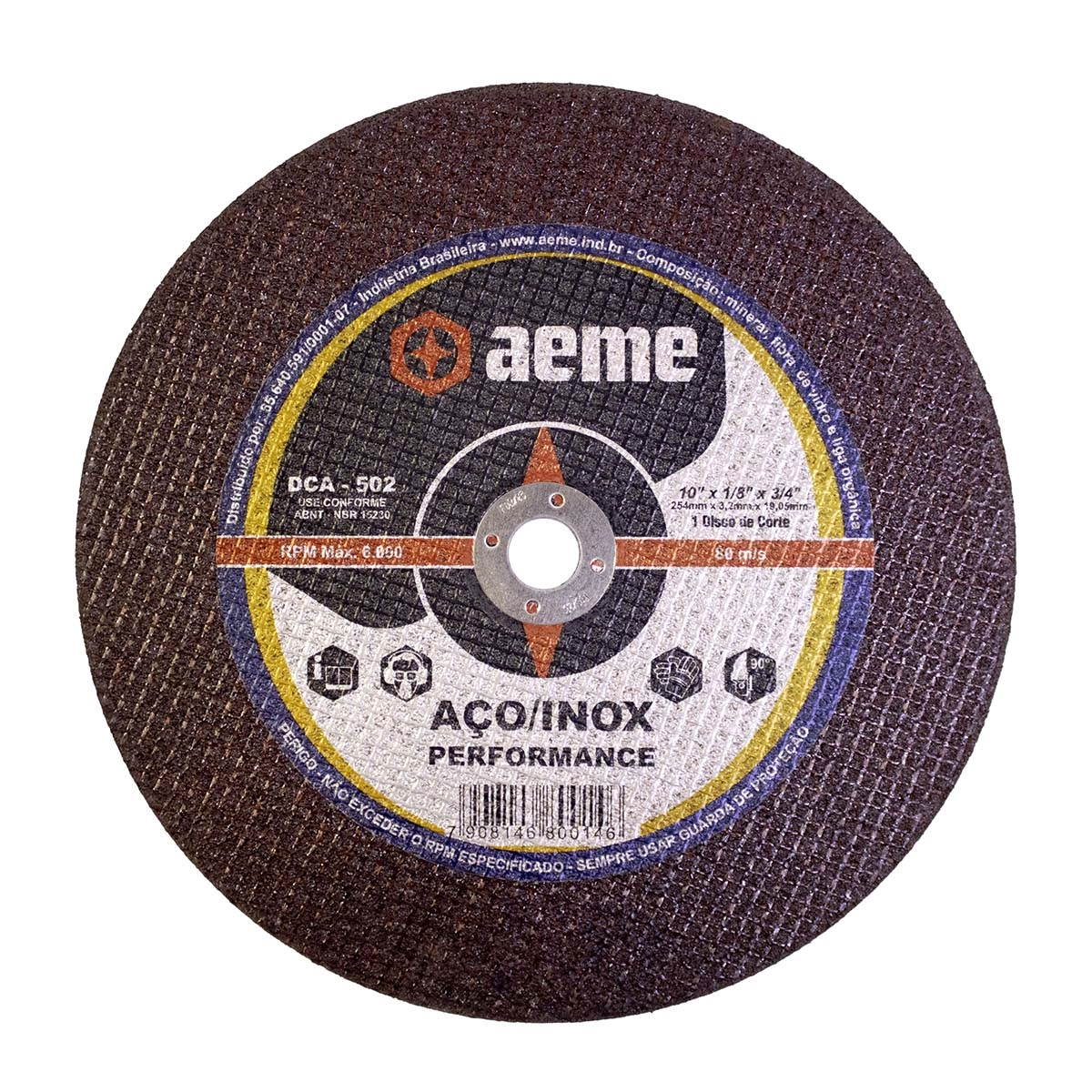 Disco Corte Aeme Aço Dca 502 10x1/8x3/4 2t (254x3.2x19.05)