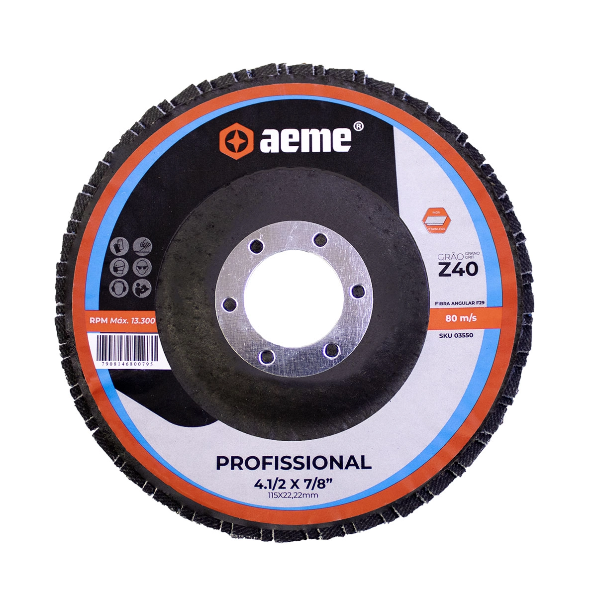 Disco Flap Aeme Profissional Fibra Angular 4.1/2" (115mm) - 60
