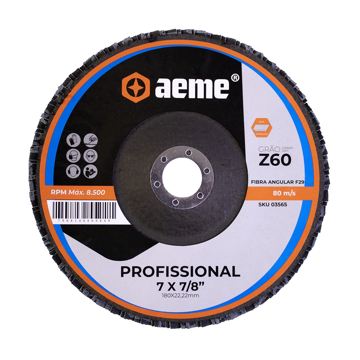 Disco Flap Aeme Profissional Fibra Angular 7" (180mm) - 60