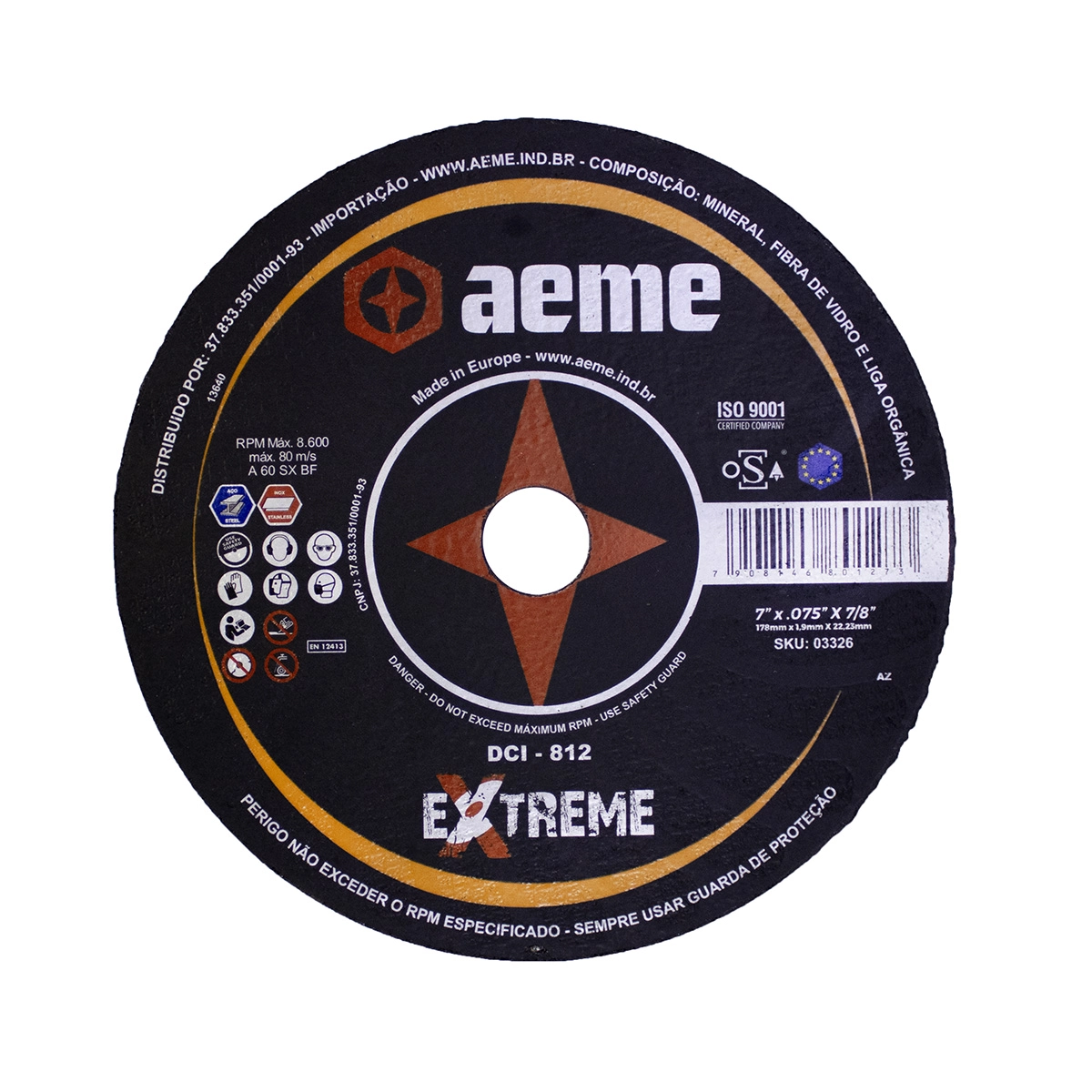 Disco Corte Fino Aeme Dci-812 Extreme 7x075x7/8 (178x1.9x22.22)