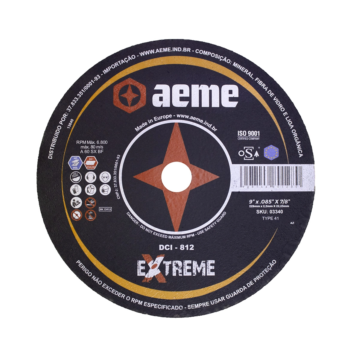 Disco Corte Fino Aeme Dci-812 Extreme 9x085x7/8 (229x2.2x22.22)