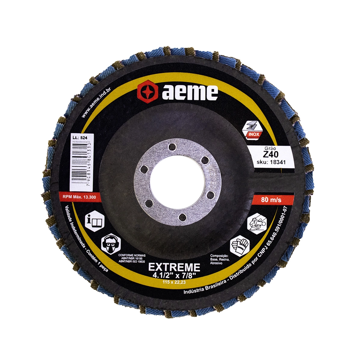 Disco Flap Aeme Fibra Angular Extreme Misto 4.1/2" (115mm) - 40