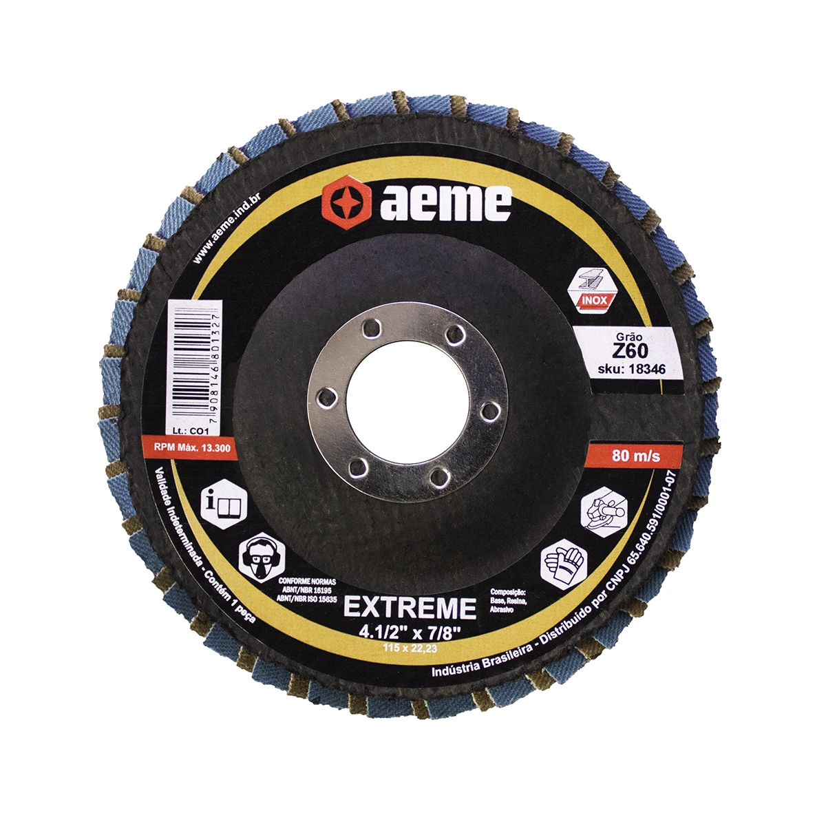 Disco Flap Aeme Fibra Angular Extreme Misto 4.1/2" (115mm) - 60