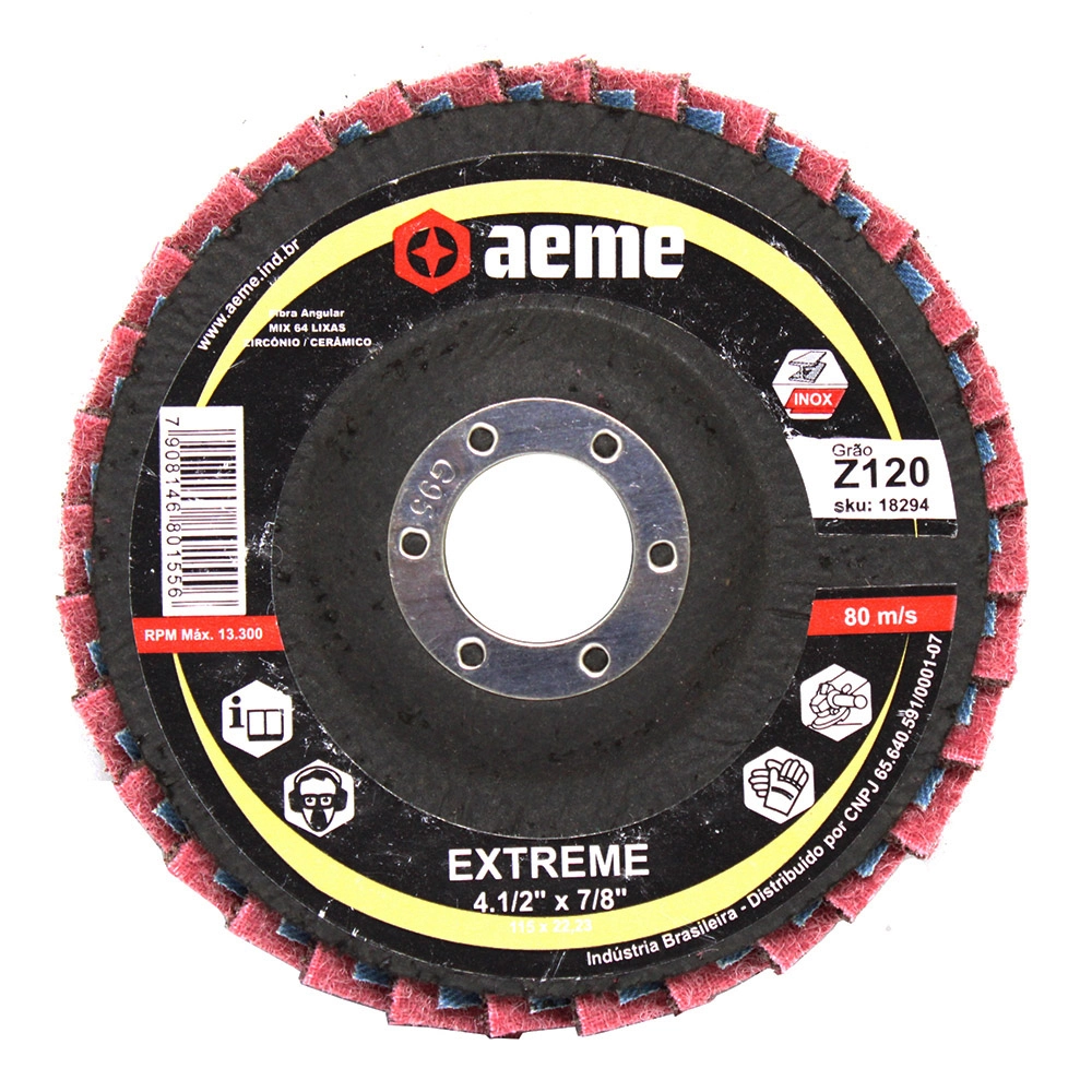 Disco Flap Aeme Extreme Manta Abrasiva E Lixa Grão 120