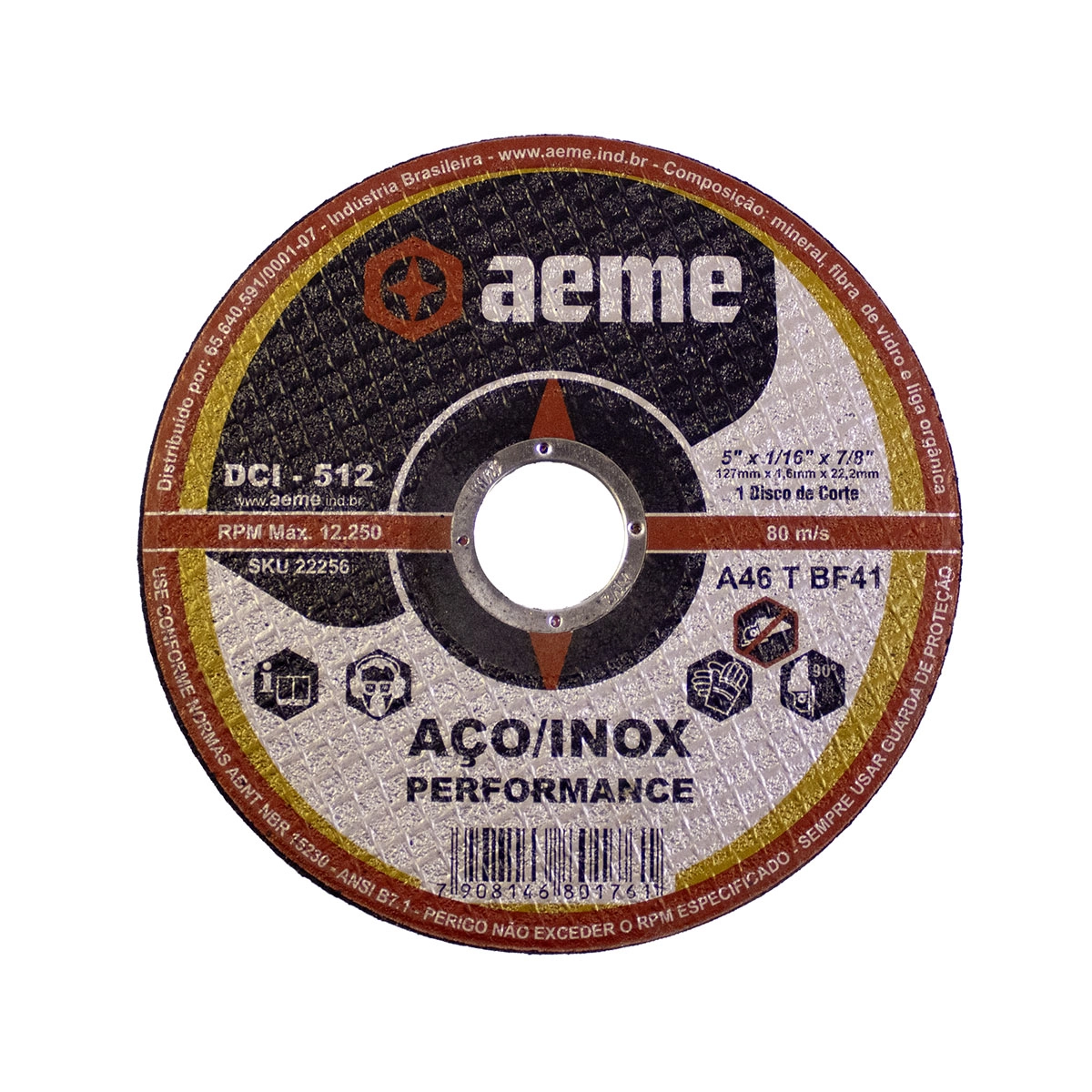 Disco Corte Fino Aeme Dci 512 5x1/16x7/8 (127x1.6x22.22)