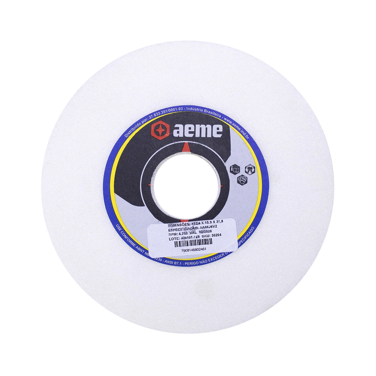 Rebolo Vitrificado Retífica Reto 6x5/8x1.1/4 Aa46j6v (152.4x15.87x31.75)