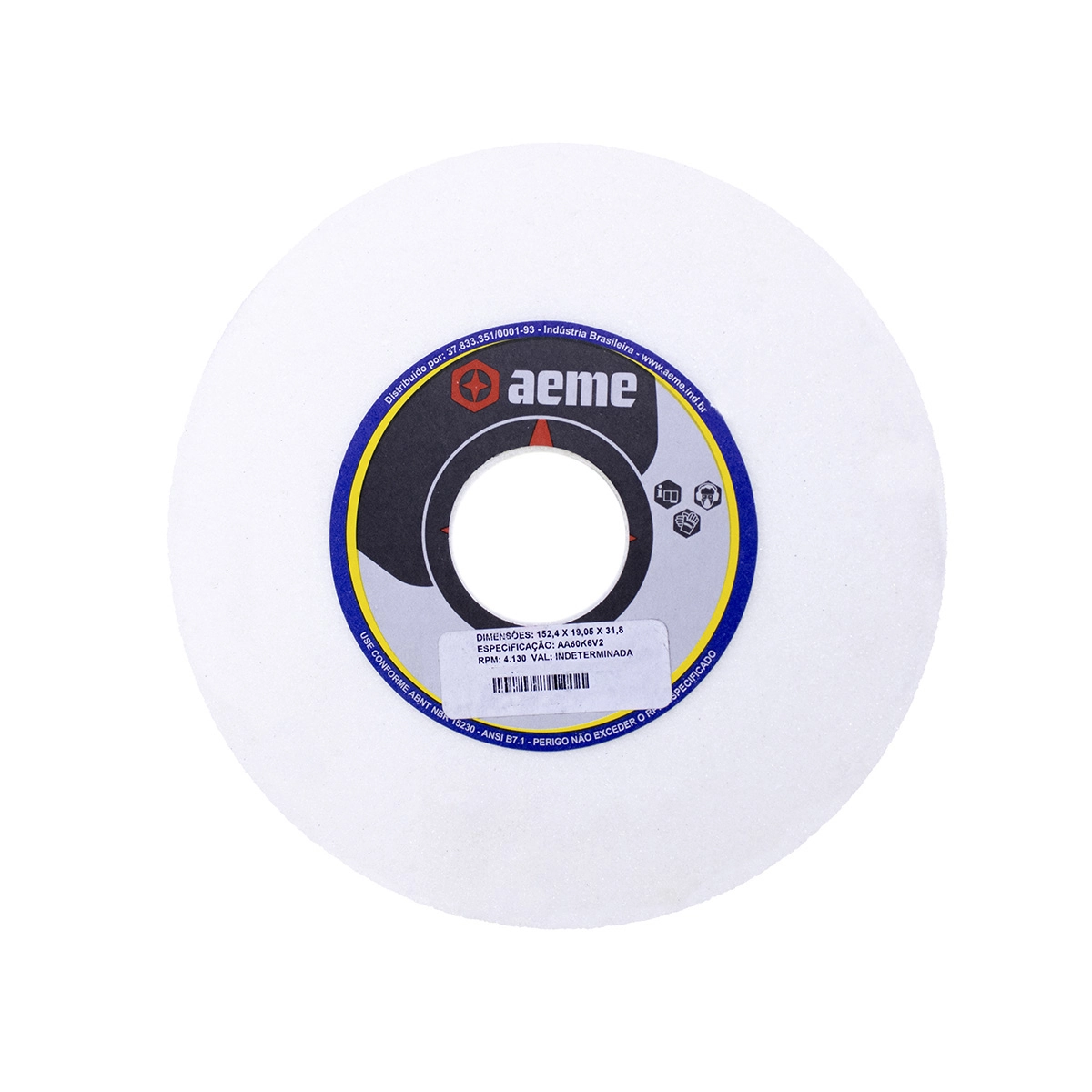 Rebolo Vitrificado Retifica Reto 6x1x1.1/4 Aa46j6v (152.4x25.4x31.75)