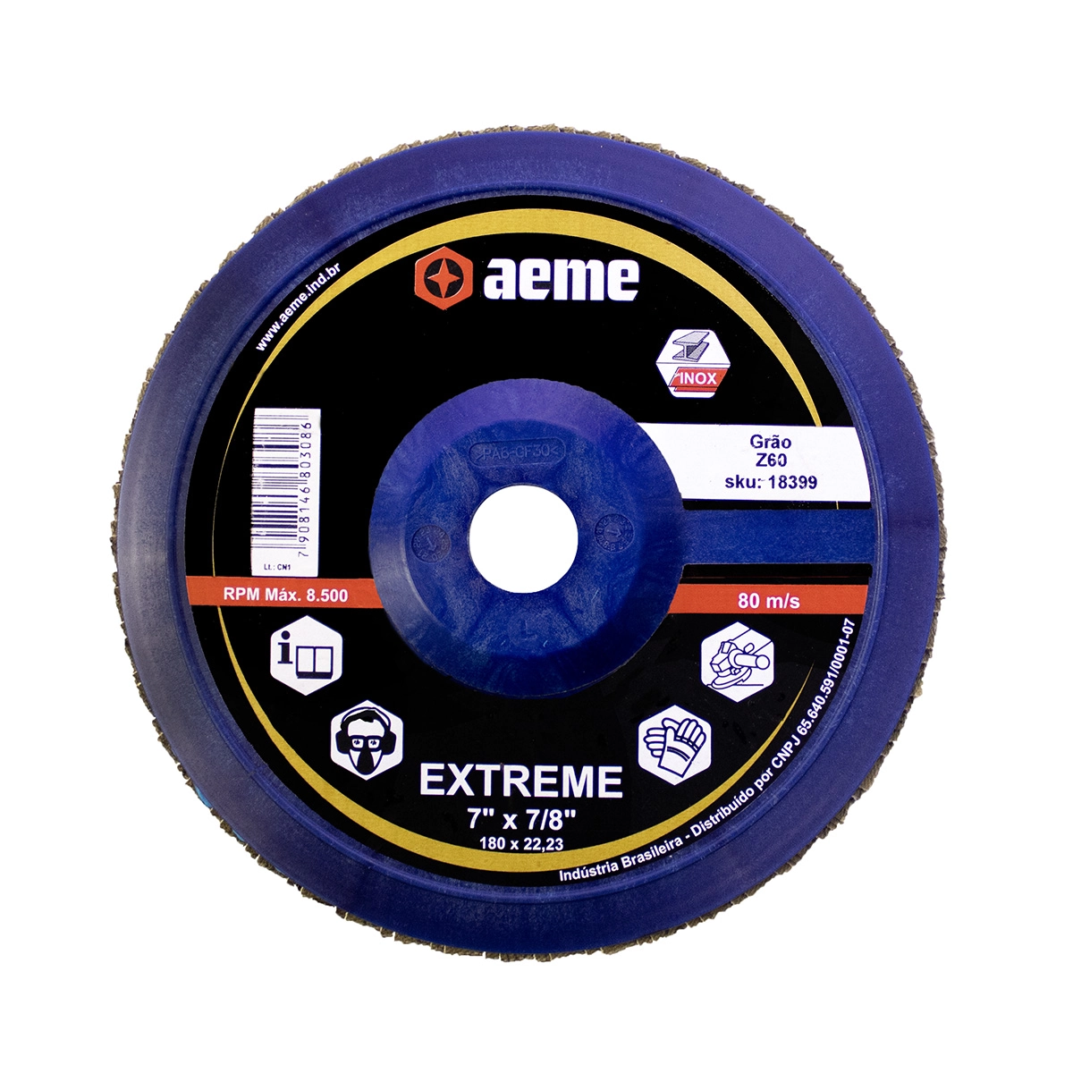 Disco Flap Aeme Extreme Nylon Usinável Reto Cerâmico 7" - 40