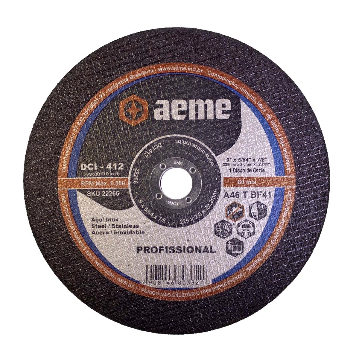 Disco Corte Fino Aeme Dci 412 9x5/64x7/8 (230x2.0x22.22)