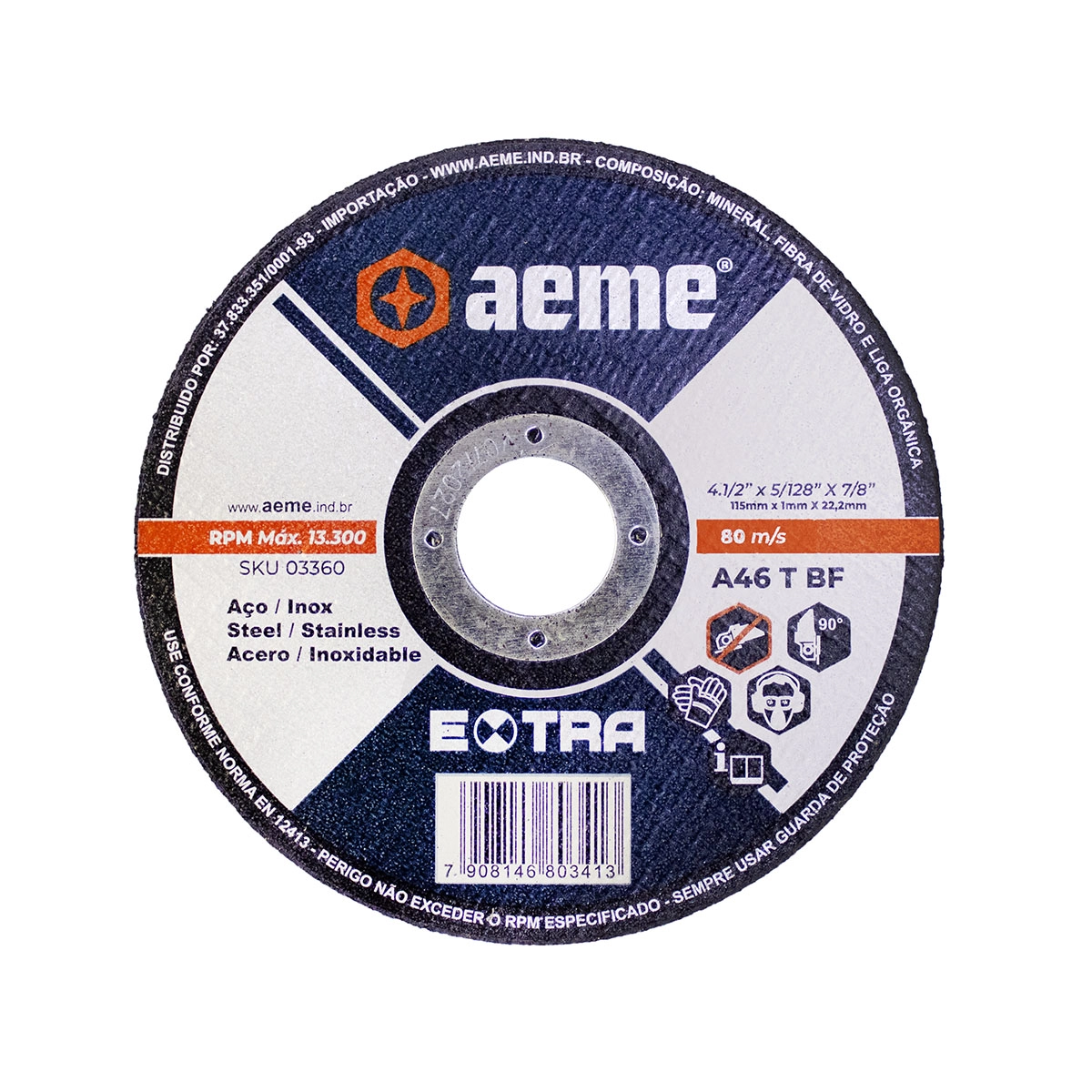 Disco Corte Fino Aeme Extra 4.1/2x5/128x7/8 (115x1.0x22.2)