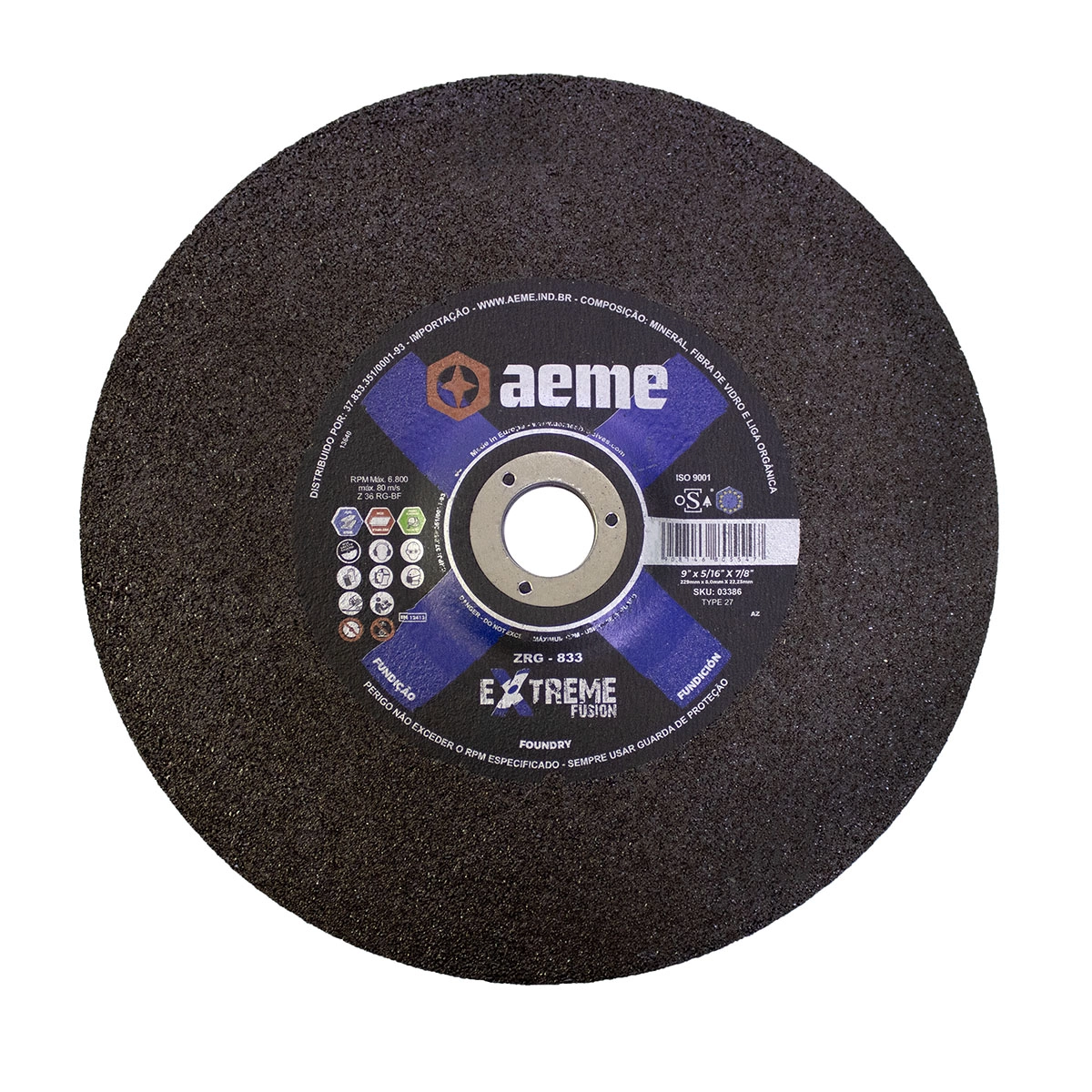 Disco Desbaste Aeme Zrg 833 Extreme 9x5/16x7/8 (230x8.0x22.23)