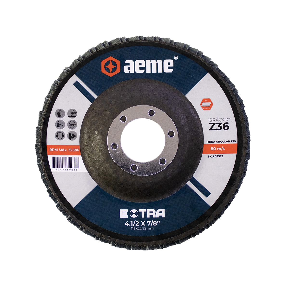 Disco Flap Aeme Extra Fibra Angular Zircônio 4.1/2" (115mm) - 80