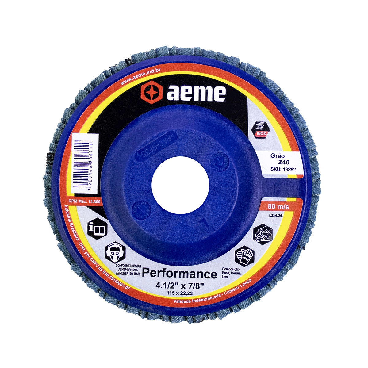 Disco Flap Aeme Performance Nylon Reto Zircônio 4.1/2" (115mm) - 40