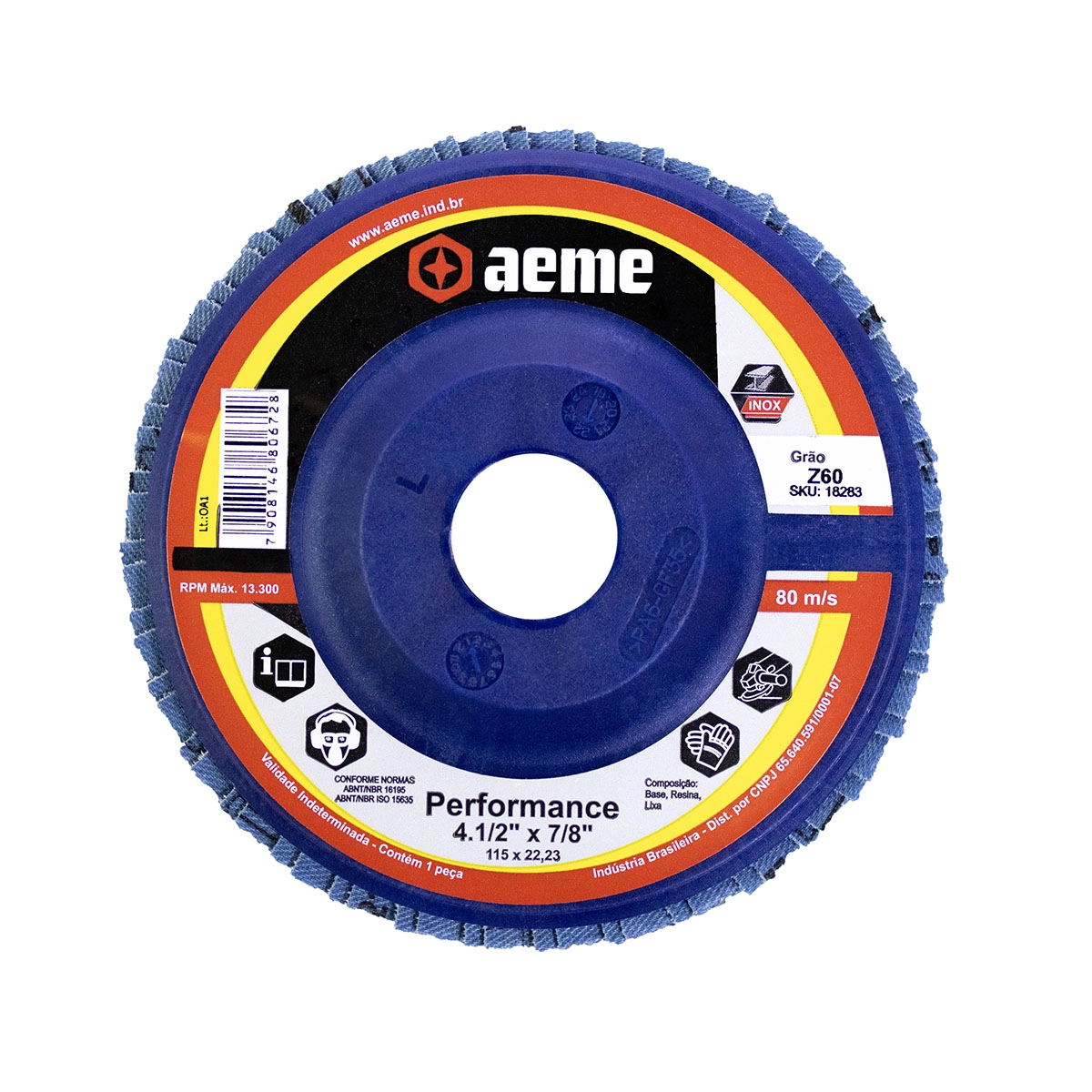Disco Flap Aeme Performance Nylon Reto Zircônio 4.1/2" (115mm) - 60