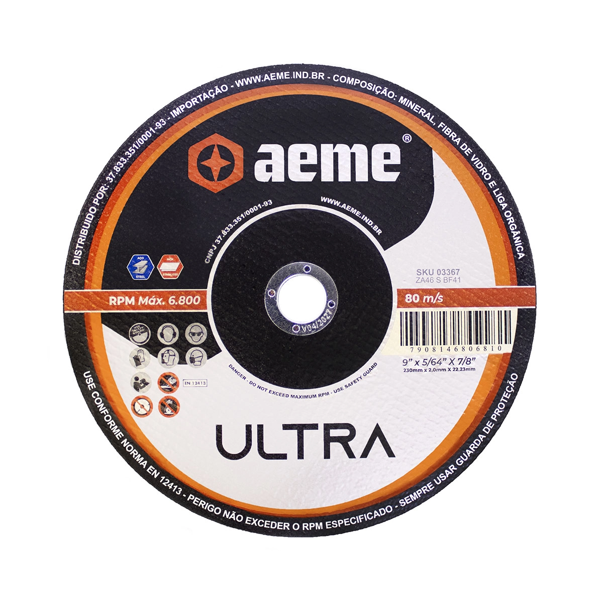 Disco Corte Fino Aeme Ultra 9x5/64x7/8 (230x2.0x22.22)