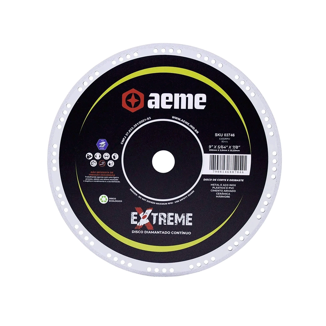 Disco Diamantado Aeme Contínuo Extreme 9x5/64x7/8 (230x2.0x22.22)