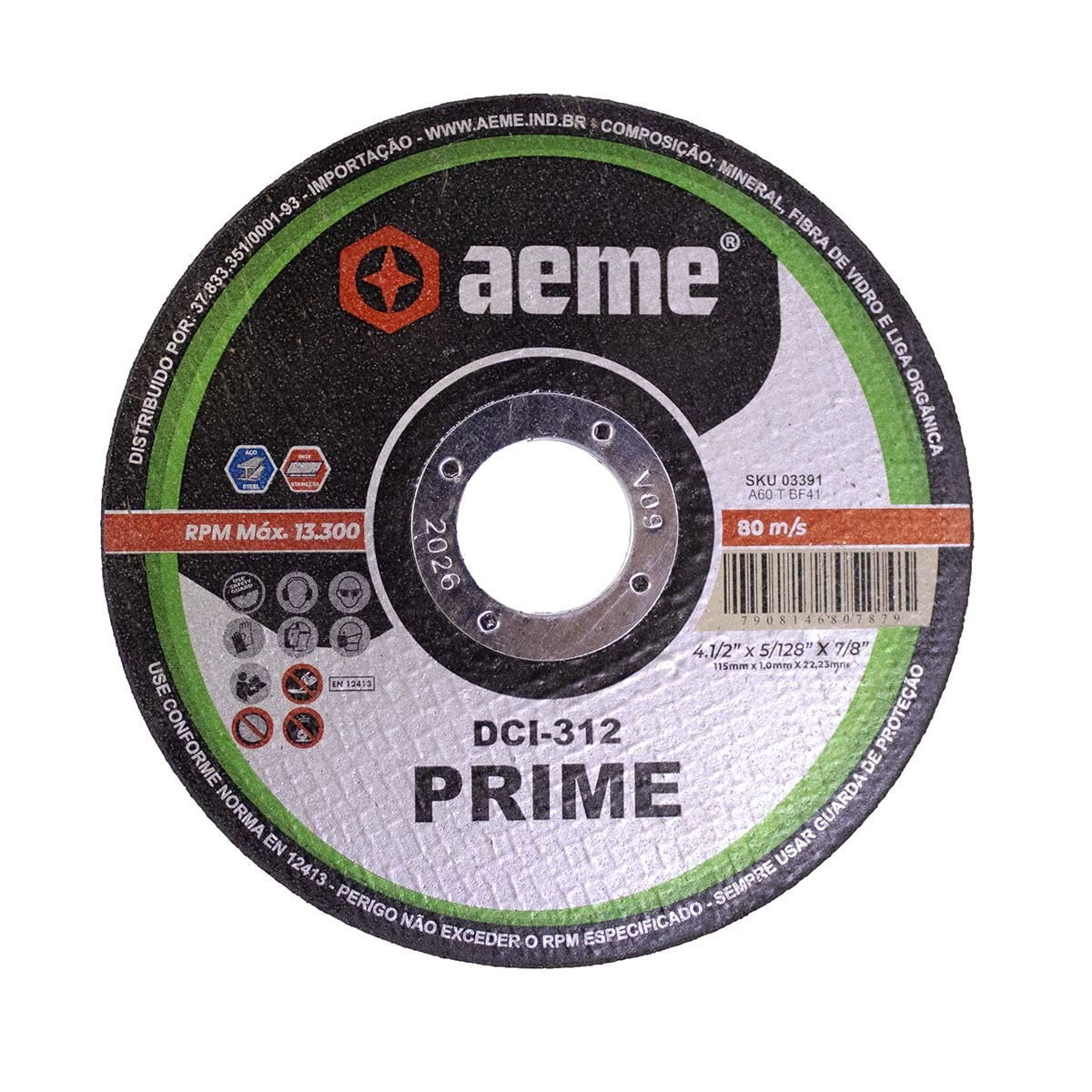 Disco Corte Fino Aeme Dci 312 4.1/2x5/128x7/8 (115x1.0x22.2)