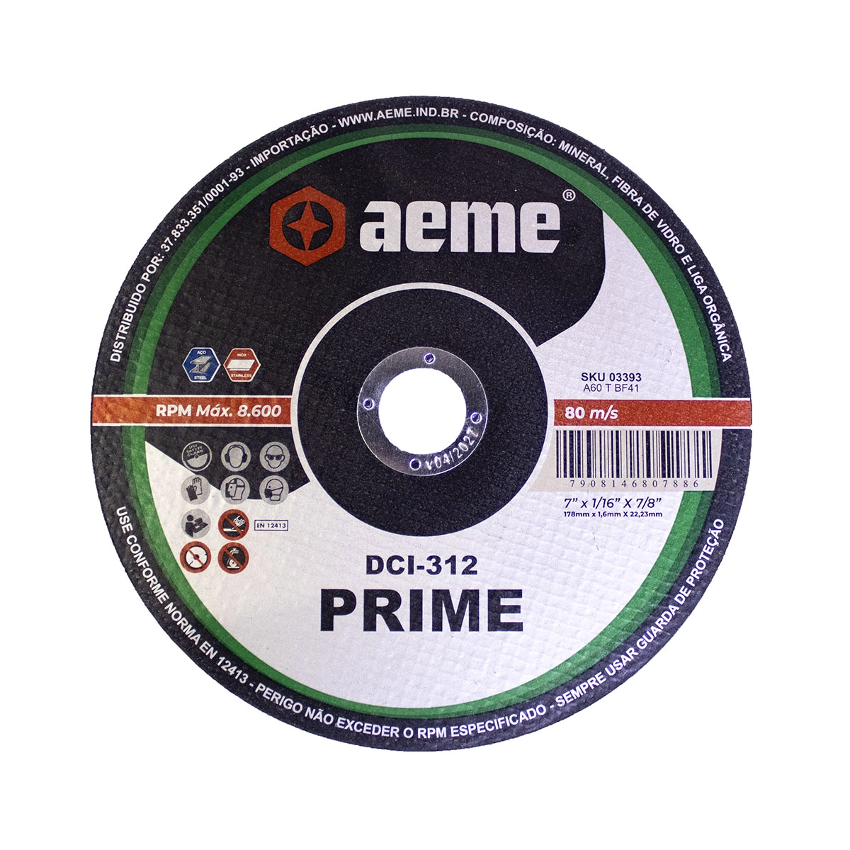 Disco Corte Fino Aeme Dci 312 7x1/16x7/8 (178x1.6x22.22)