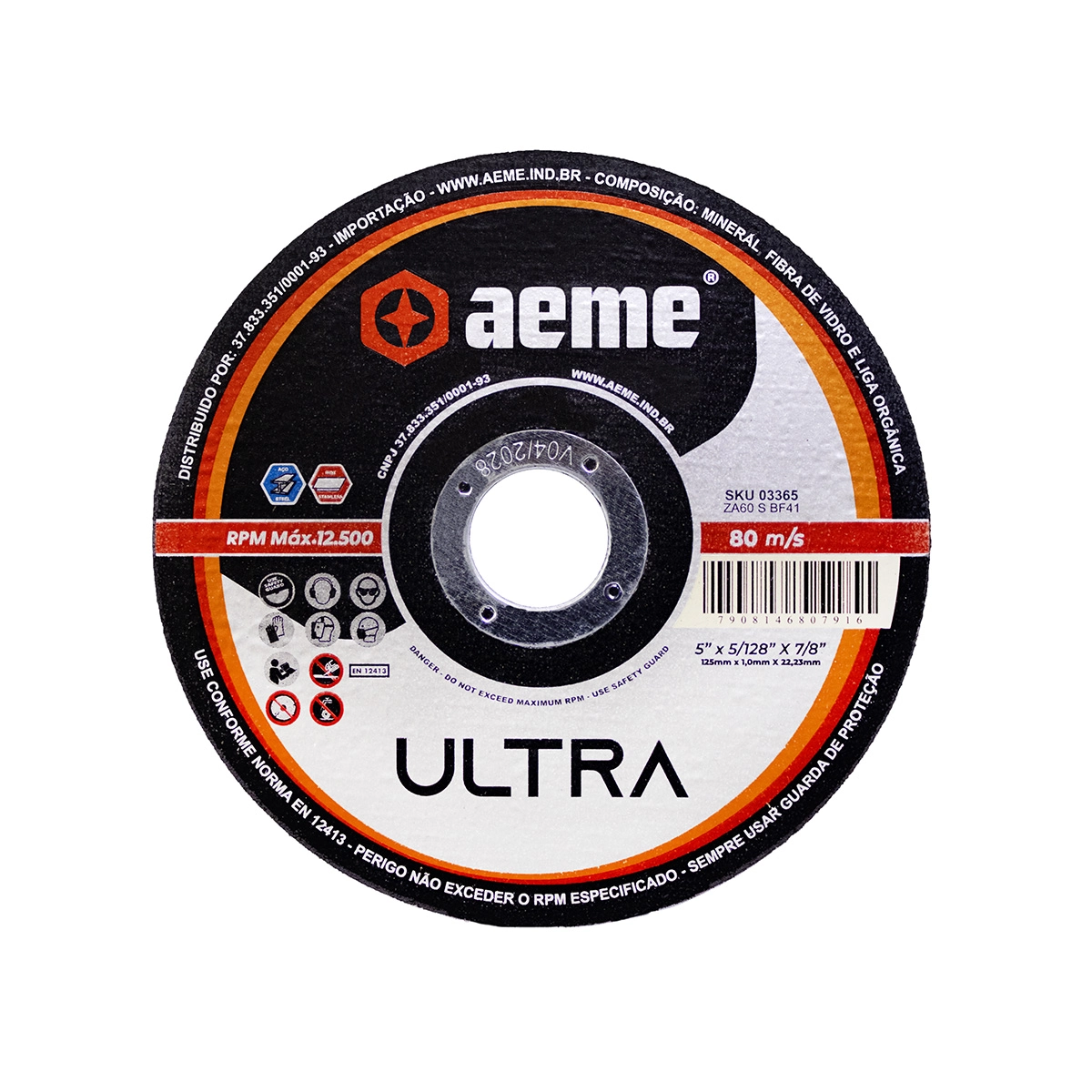 Disco Corte Fino Aeme Ultra 5x5/128x7/8 (125x1.0x22.2)