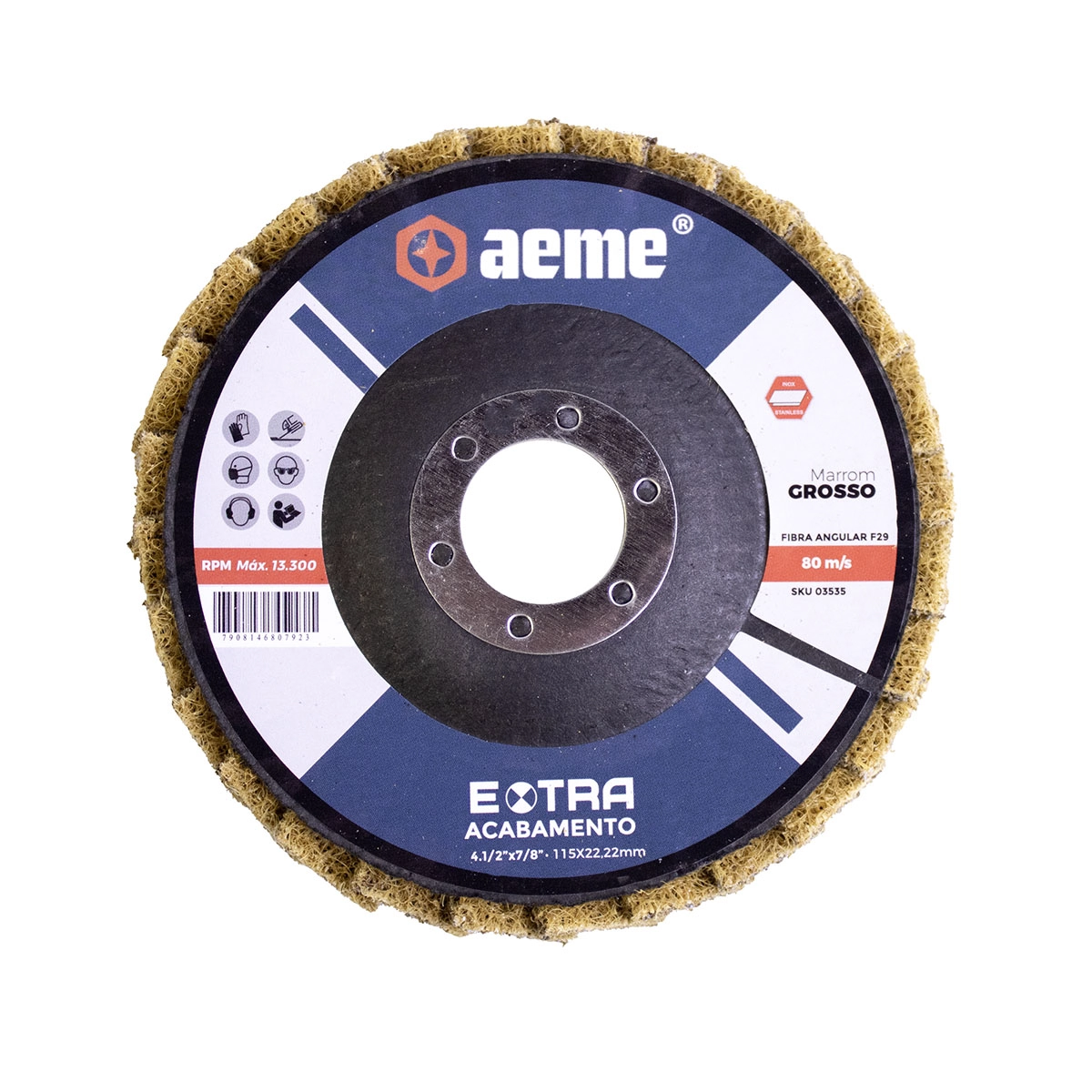 Disco Acabamento Extra Manta Fibra Angular 4.1/2 Grosso Marrom