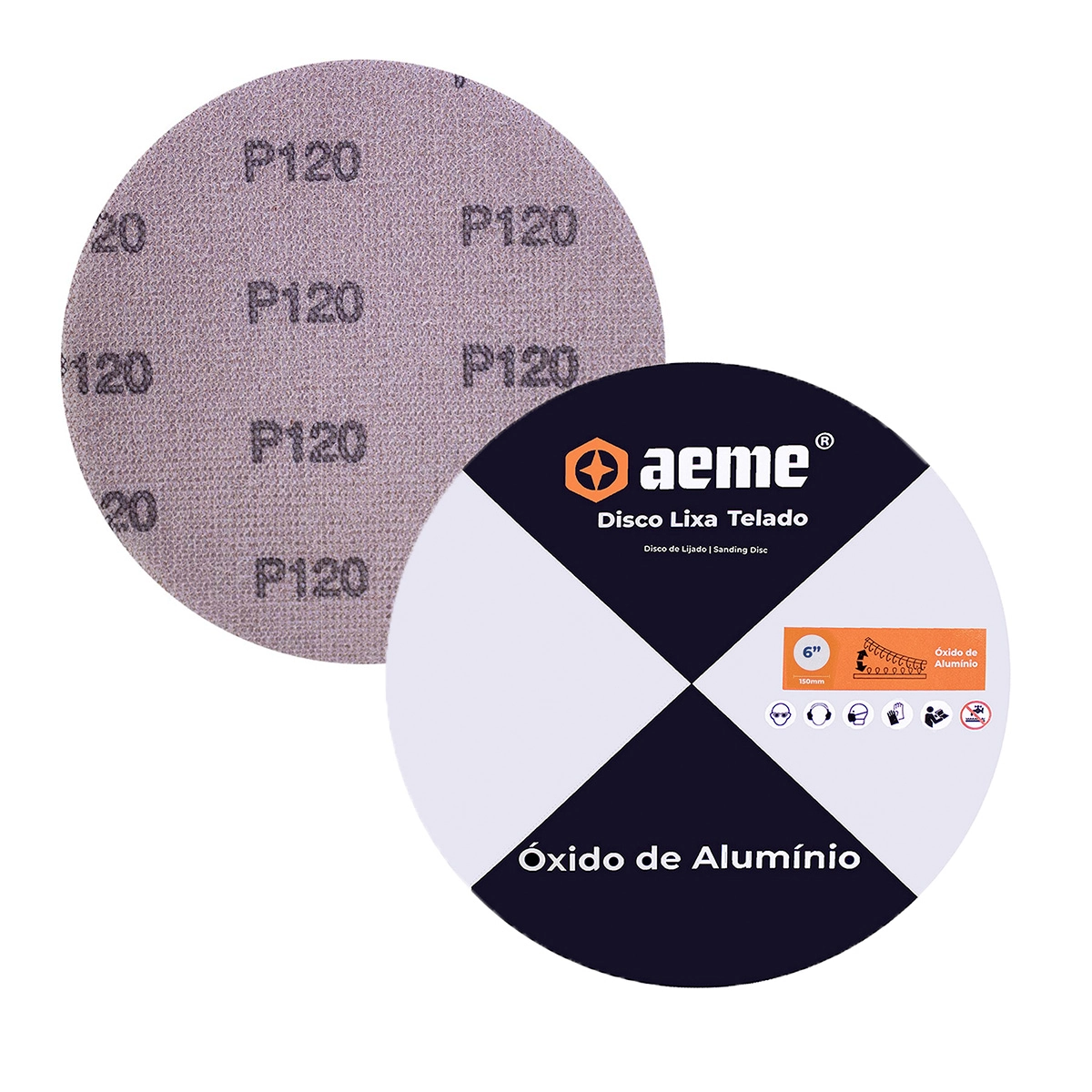 Disco Lixa Pluma Tela Net Aeme 150mm - 120