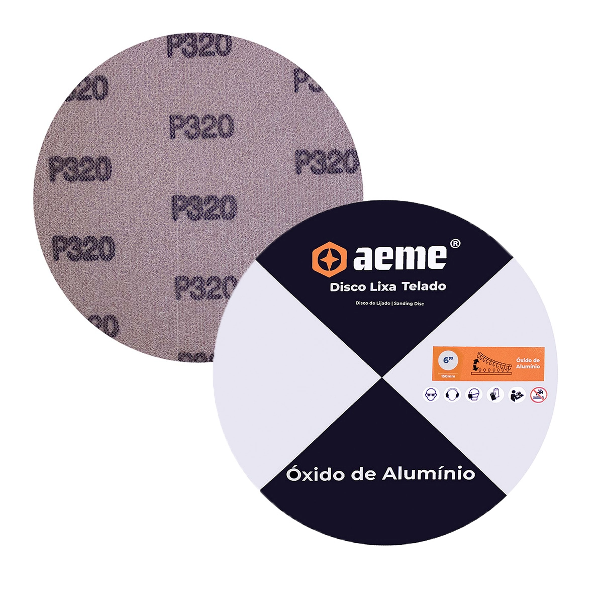 Disco Lixa Pluma Tela Net Aeme 150mm - 320